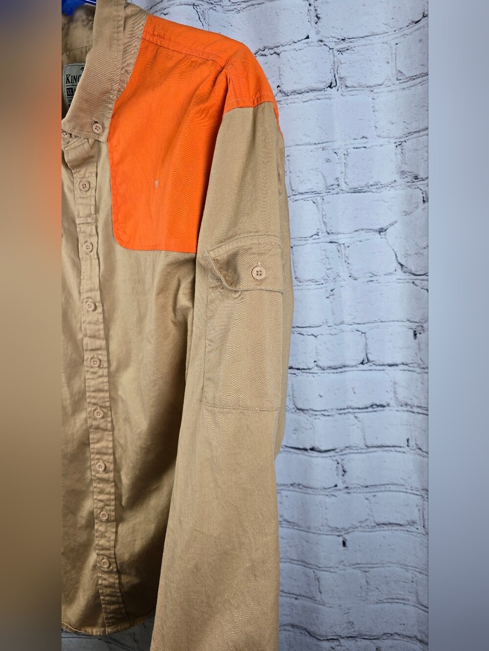 King Ranch Two-Tone Western Diamond Stretch Cottpn Hunting Shirt Size XL - Picture 5 of 10